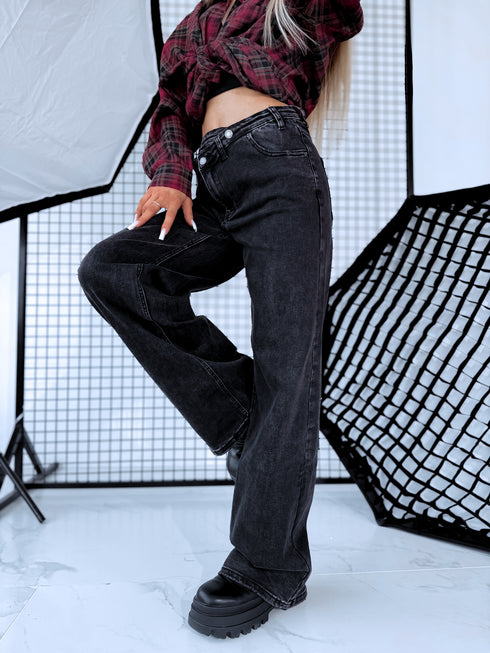 "FLEX JEANS" T6042-5 - Tamsiai pilkos